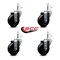 Service Caster 3.5 Soft Rubber Wheel Swivel 7/16'' Grip Ring Stem Caster Set, 4PK SCC-GR20S3514-SRS-716138-4 - alternate 2